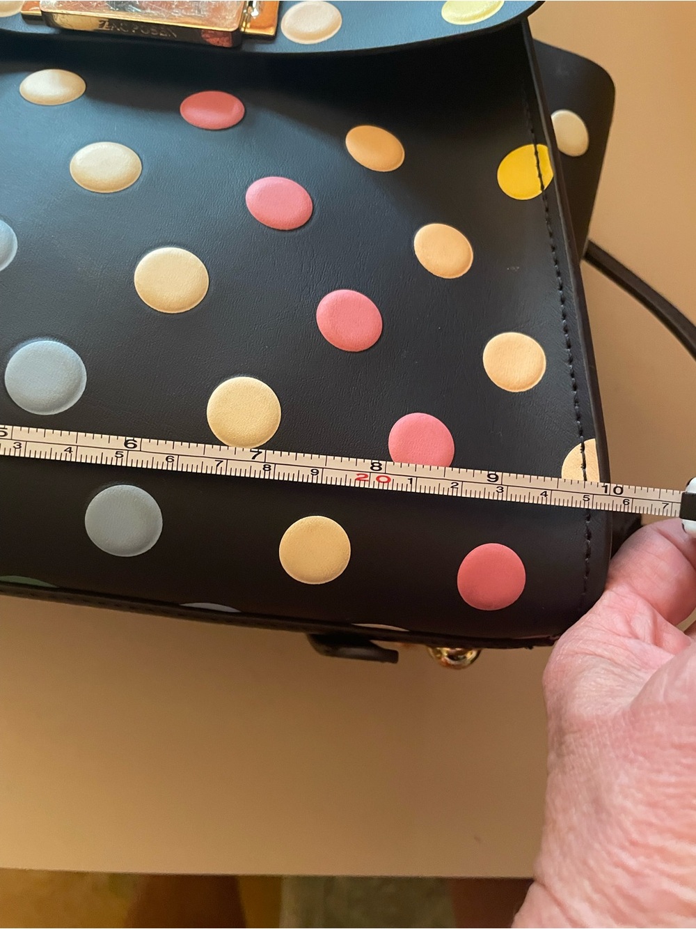 Zac Posen Backpack/Crossbody with Multicolor Polka Dots